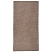 Alfombra de exterior de tejido plano marrón 100x200 cm