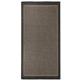 Alfombra de exterior de tejido plano marrón oscuro 100x200