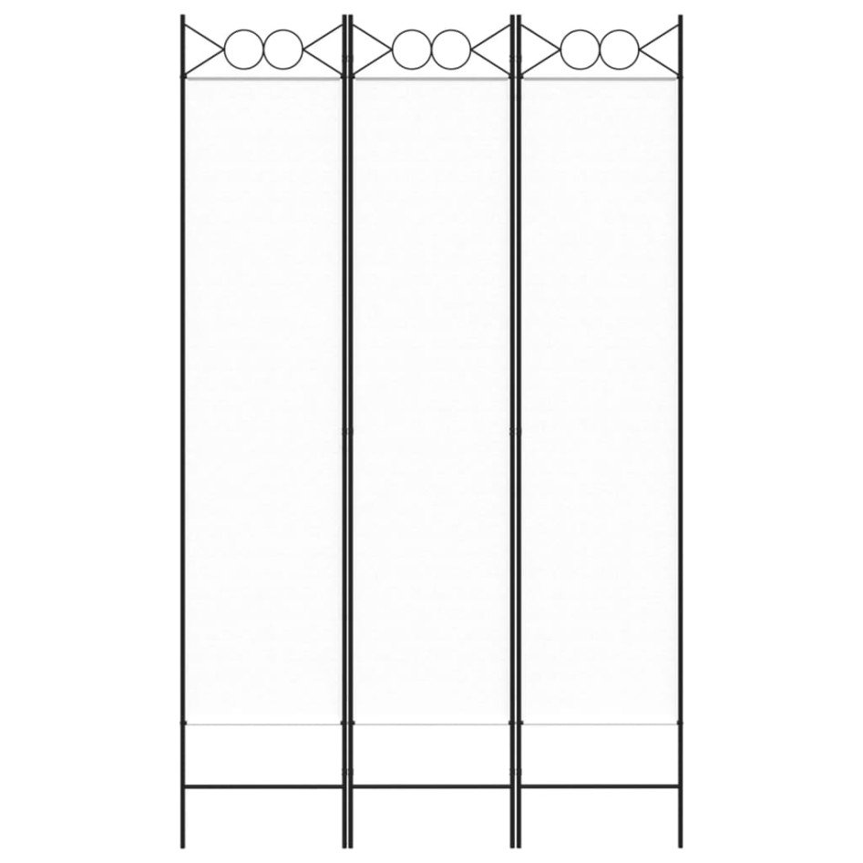 Biombo divisor de 3 paneles de tela blanco 120x200
