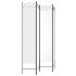 Biombo divisor de 4 paneles de tela blanco 160x200