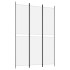 Biombo divisor de 3 paneles de tela blanco 150x220