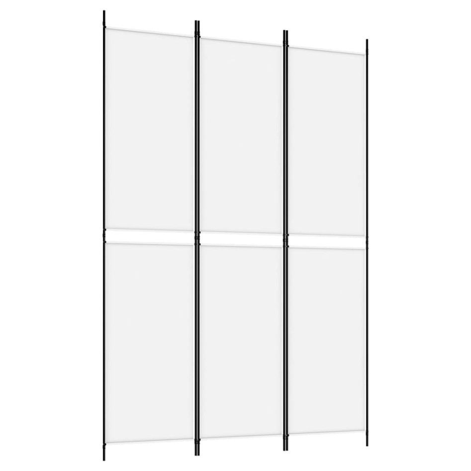 Biombo divisor de 3 paneles de tela blanco 150x220