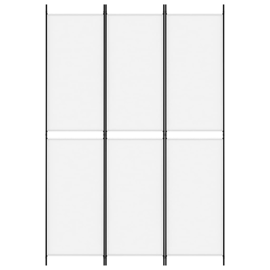 Biombo divisor de 3 paneles de tela blanco 150x220