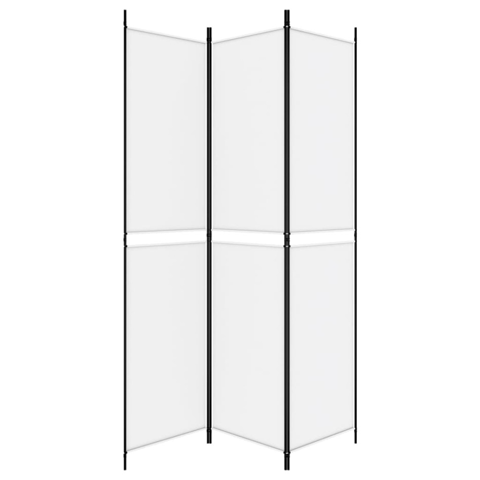 Biombo divisor de 3 paneles de tela blanco 150x220