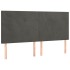 Estructura cama con cabecero terciopelo gris oscuro 160x200