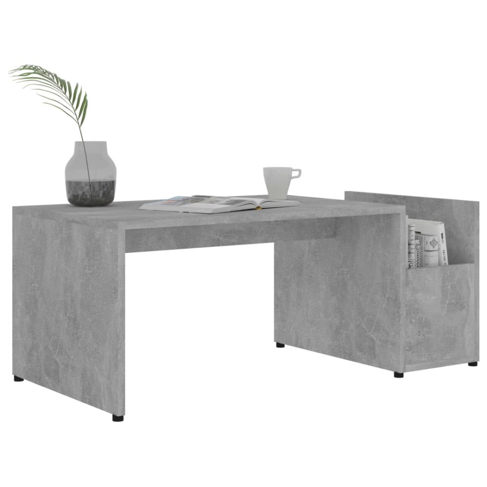 Mesa de centro madera contrachapada gris hormigón 90x45x35