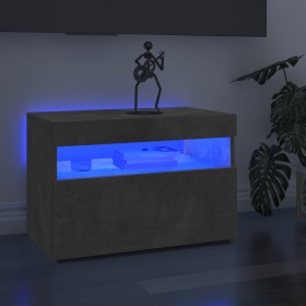 Mueble de TV con luces LED gris hormigón 60x35x40
