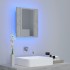 Armario espejo baño luz LED acrílico gris hormigón 40x12x45
