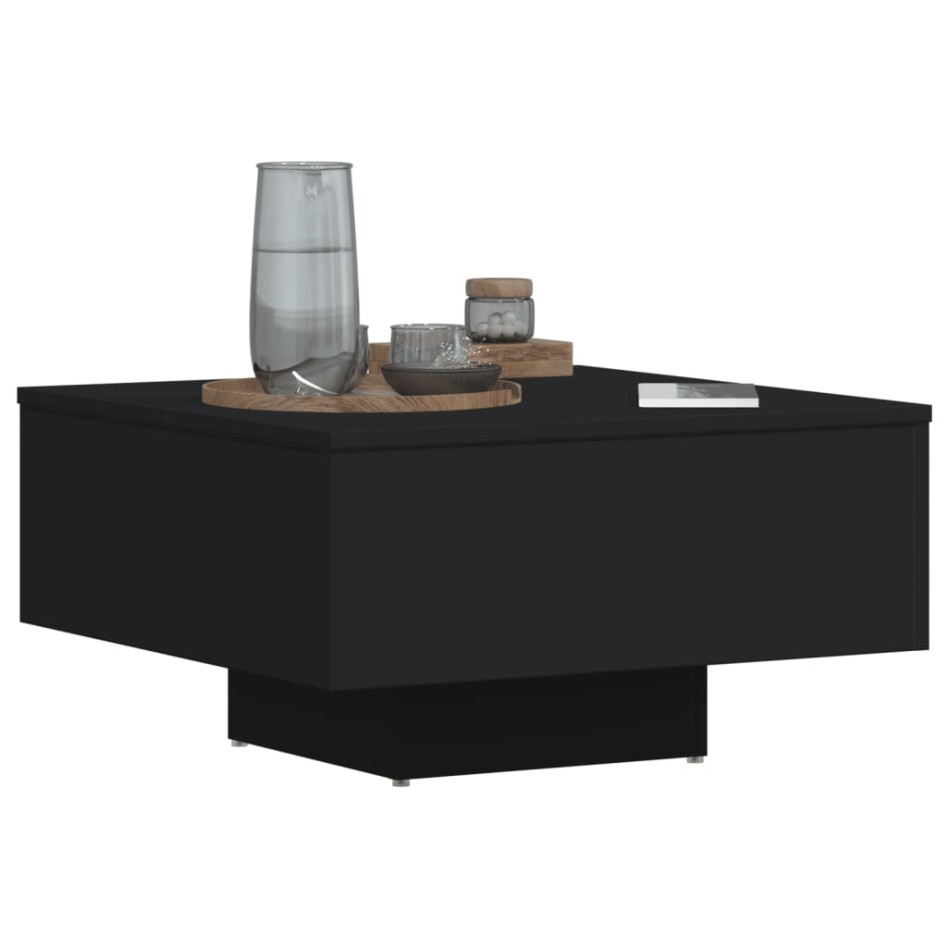 Mesa de centro madera contrachapada negro 60x60x31,5