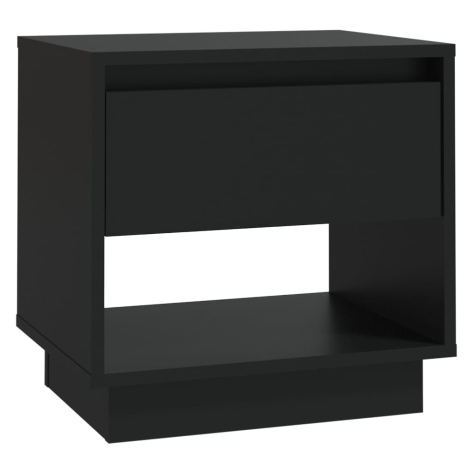 Mesita de noche madera contrachapada negro 45x34x44