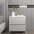 Mesita de noche madera contrachapada blanco 45x34,5x44,5