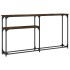 Mesa consola madera de ingeniería roble ahumado 145x22,5x75