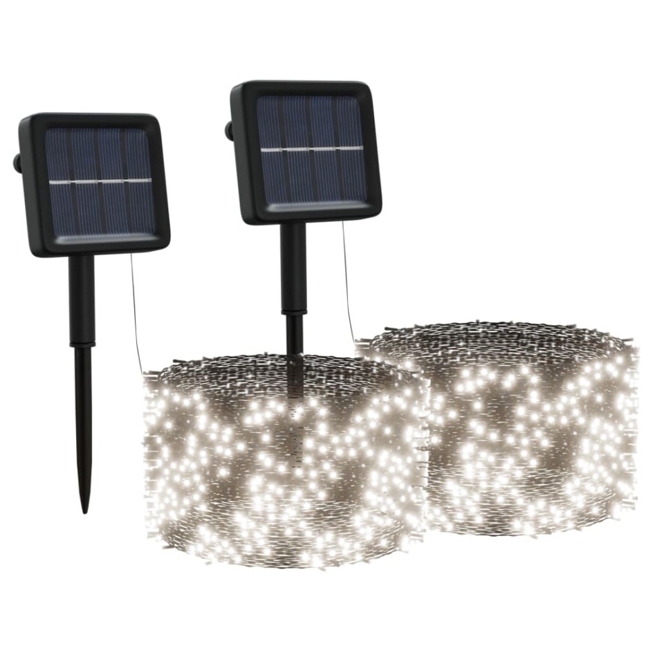 Tiras de luces solares LED 2 uds blanco frío