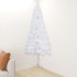 Árbol de Navidad artificial de esquina blanco 210 cm