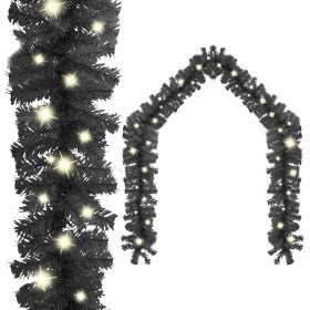 Guirnalda de Navidad con luces LED negro 20