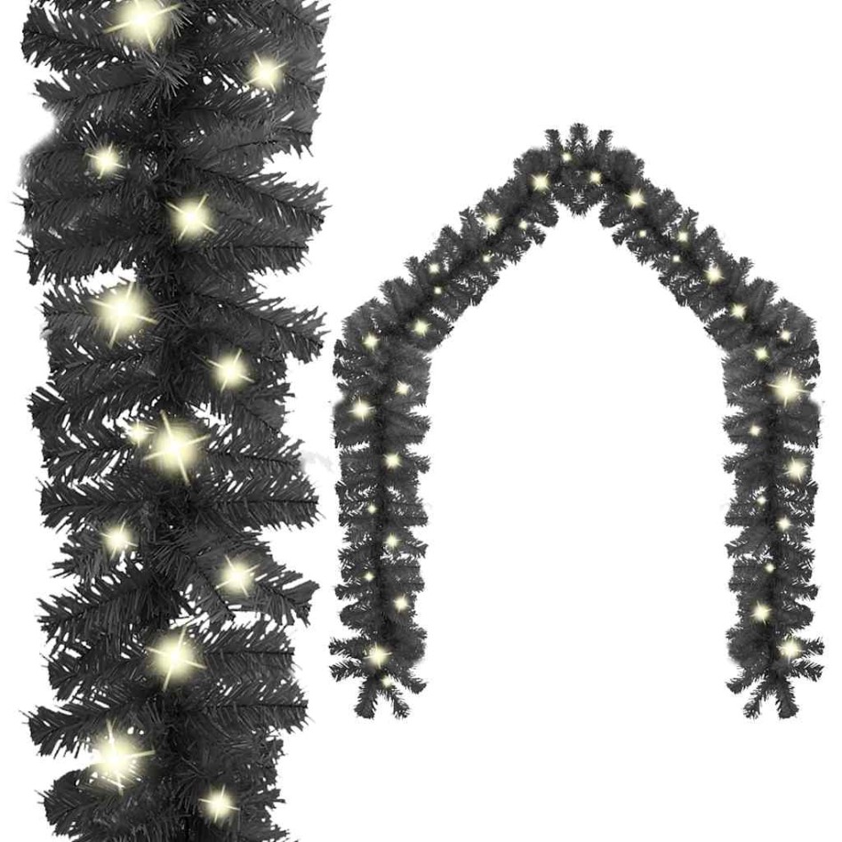 Guirnalda de Navidad con luces LED negro 20