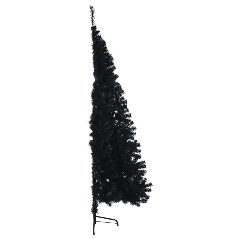 Medio árbol de Navidad artificial con soporte PVC negro 240