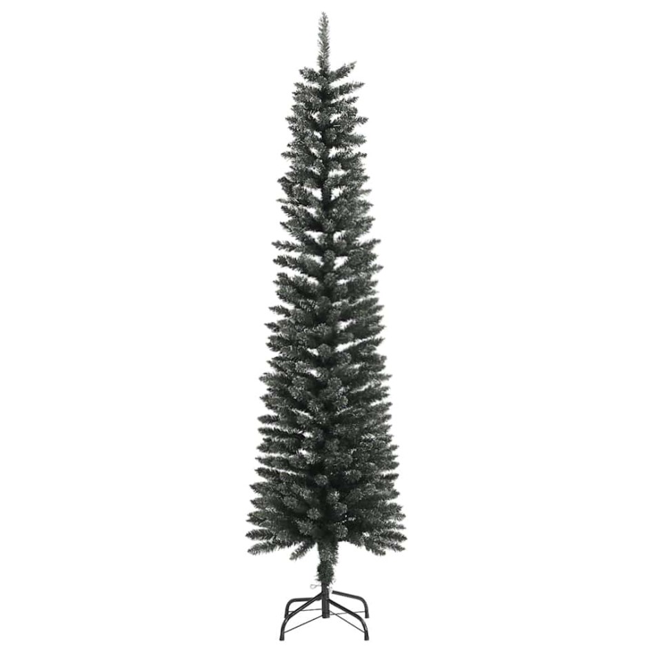 Árbol Navidad artificial estrecho con soporte PVC verde 180