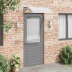 Marquesina puerta policarbonato gris y transparente 100x75 cm