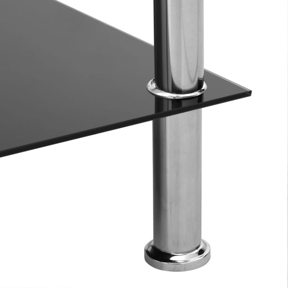 Mesa auxiliar de vidrio templado transparente 45x50x45