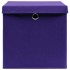 Cajas de almacenaje con tapas 4 uds tela morado 32x32x32