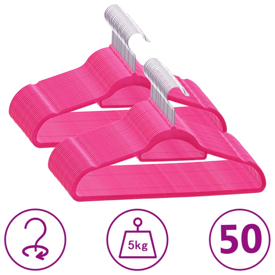 Juego de perchas ropa 50 uds antideslizantes terciopelo