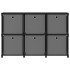 Estantería de 6 cubos con cajas de tela negro 103x30x72,5