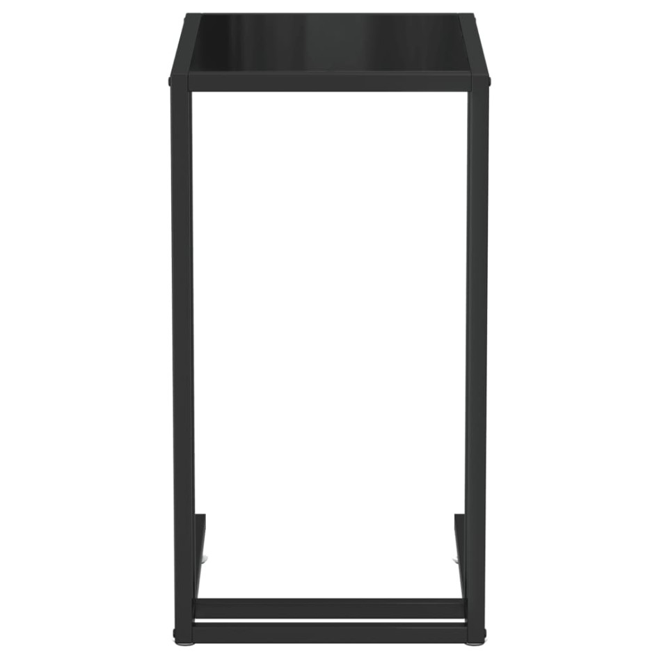 Mesa auxiliar de ordenador vidrio transparente negro