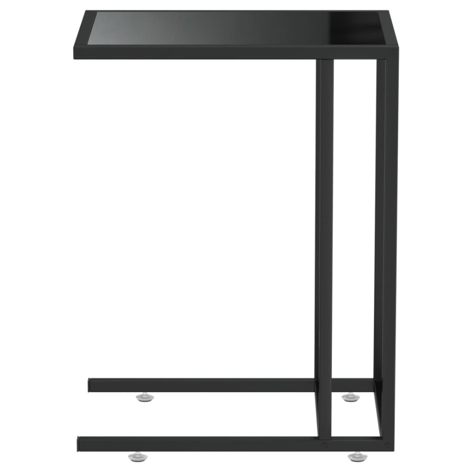 Mesa auxiliar de ordenador vidrio transparente negro