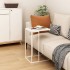 Mesa auxiliar de madera contrachapada blanco 40x30x59