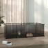 Jaula para animales pequeños negro PP y acero 144x74x46,5