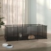 Jaula para animales pequeños negro PP y acero 144x74x46,5 cm