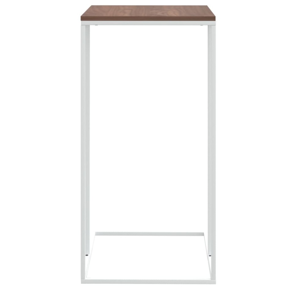 Mesa auxiliar de madera contrachapada blanco 40x30x59