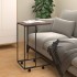 Mesa auxiliar con ruedas de contrachapado negro 40x30x63,5