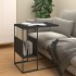 Mesa auxiliar de madera contrachapada negra 55x36x59,5