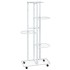 Soporte para flores 5 alturas ruedas hierro blanco