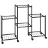 Soporte para flores con ruedas hierro negro 83x25x63,5