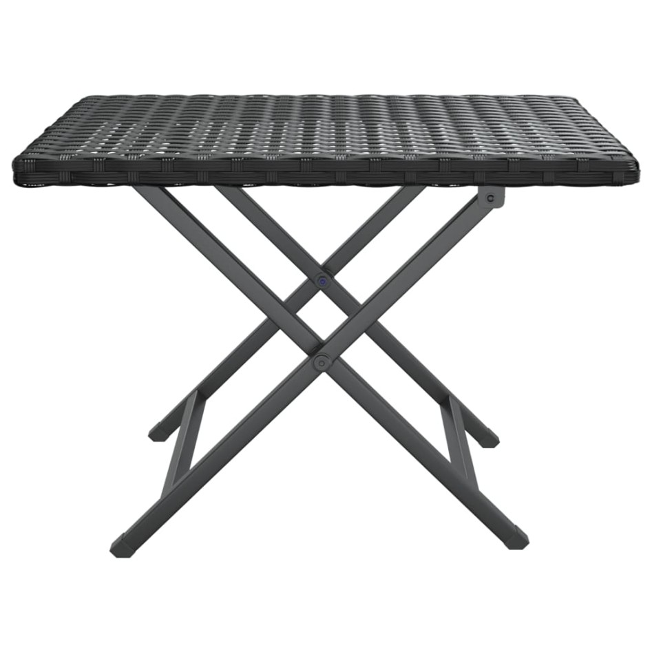 Mesa plegable ratán sintético negro 45x35x32