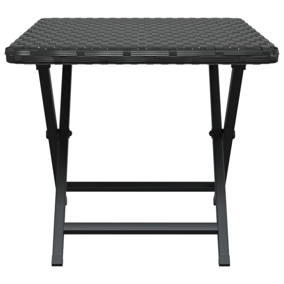 Mesa plegable ratán sintético negro 45x35x32
