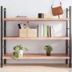 Estante pared madera roble tratada marrón claro 140x50x(2-4) cm
