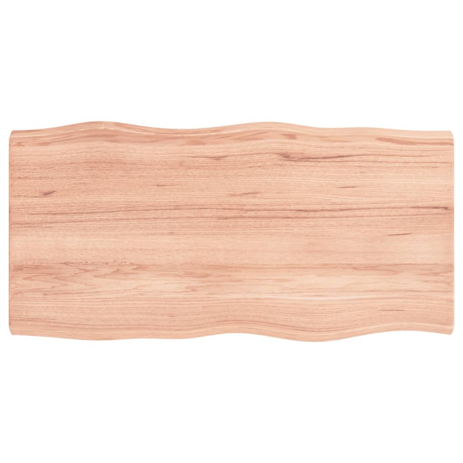 Tablero mesa madera tratada borde natural marrón 80x40x(2-4)