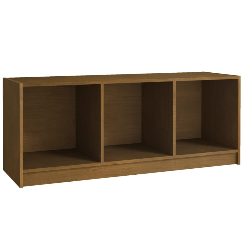 Mueble de TV de madera maciza pino marrón miel 104x33x41
