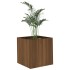 Jardinera de madera contrachapada marrón roble 40x40x40