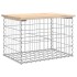 Banco de jardín diseño gaviones madera maciza pino 63x44x42