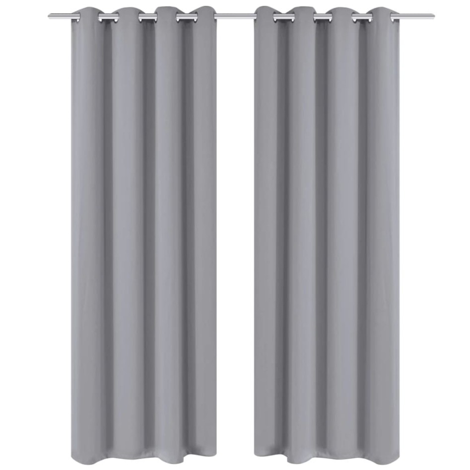 Cortinas opacas 2 piezas con ojales de metal 135x175 cm
