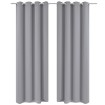 Cortinas opacas 2 piezas con ojales de metal 135x175 cm gris