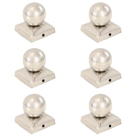 Tapas para postes 6 uds acero inoxidable globo final 71x71