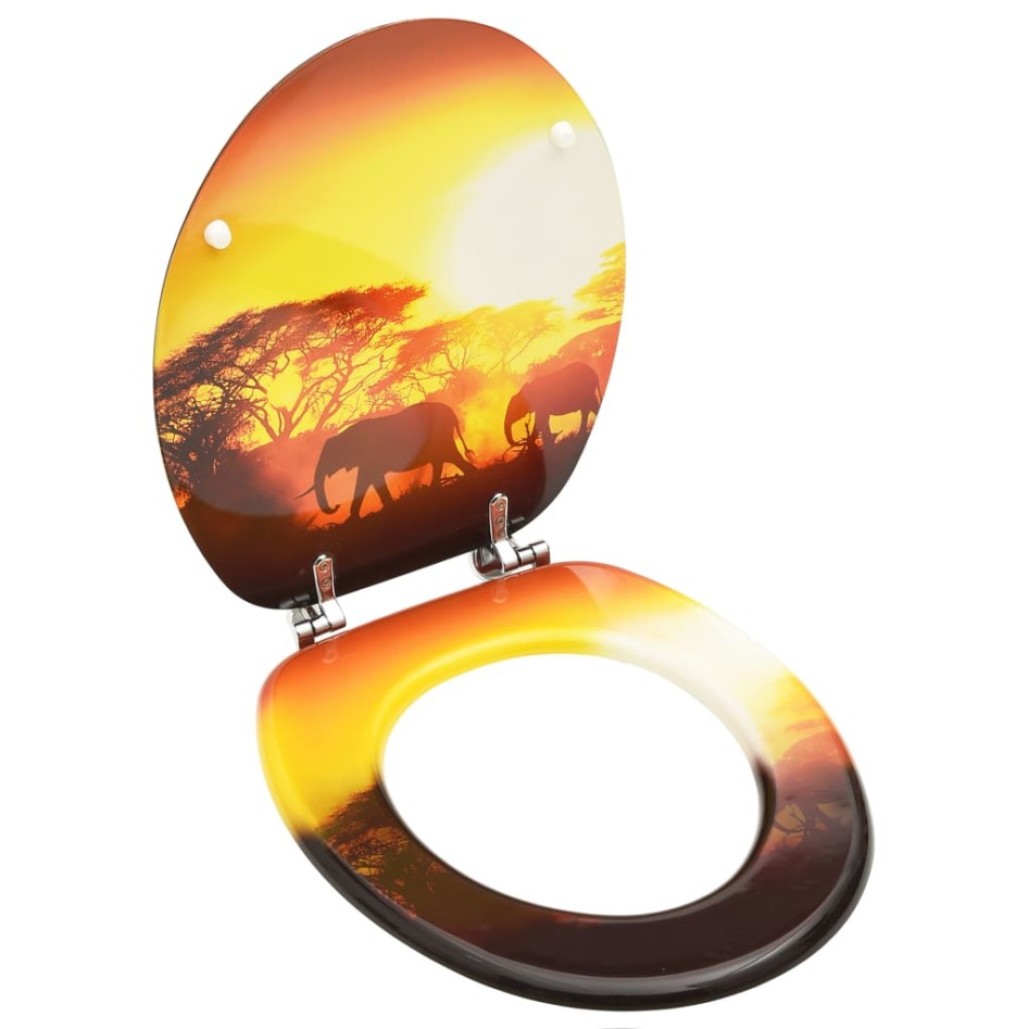 Asiento de inodoro con tapa MDF diseño de