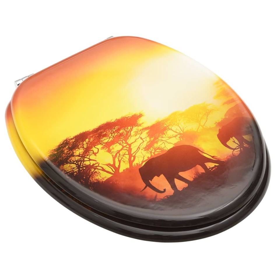 Asiento de inodoro con tapa MDF diseño de