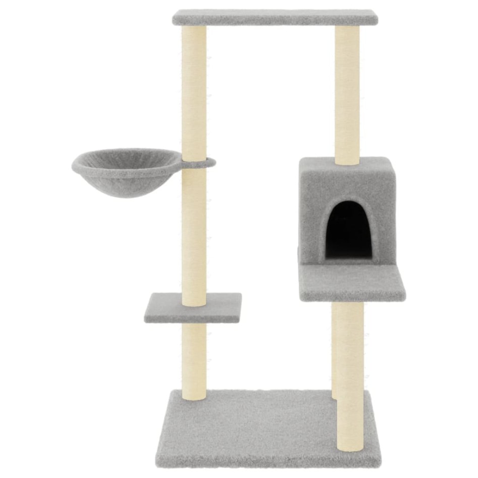 Rascador para gatos con postes de sisal gris claro 95